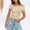 Beige, variant on Graphic Tees for Women T-Shirts Women's Shoulder Short Sleeve Top Pleated Going Out Style Slim Fit Cropped Blouse Pink M