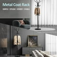 thumbnail image 4 of Modern Coat Rack Freestanding with Natural Marble Base & Sturdy Metal Frame, 11 Hooks Hall Tree, Closet (Black), 4 of 8