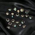 thumbnail image 4 of Hyasfey 20Pcs/Set Vintage Bohemian Open End Adjustable Ring Set Crown Eagle Shape Faux Turquoise Knuckle Rings Fashion Jewelry Gift, 4 of 8
