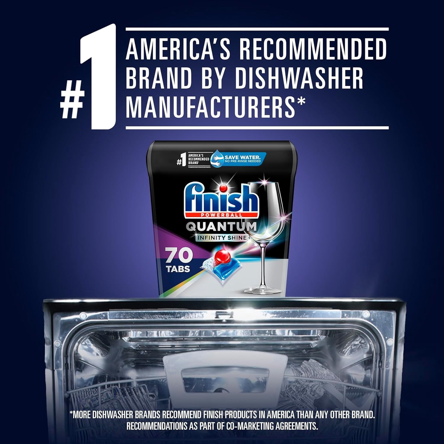Finish Quantum Infinity Shine - 70 Count - Dishwasher Detergent - Powerball - Our Best Ever Clean and Shine - Dishwashing Tablets - Dish Tabs, 3 count