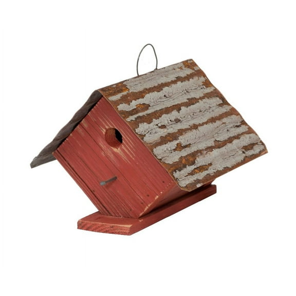 CC Outdoor Living 9.25" Red and Gray Wellsville Outdoor Garden Bird House
