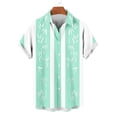 thumbnail image 4 of Nmnitkp Men's Short Sleeve Button Down Shirt, Bamboo Print Casual Collared Top, Lightweight Summer Vacation Relaxed Fit Shirt for Men Mint Green,S, 4 of 6