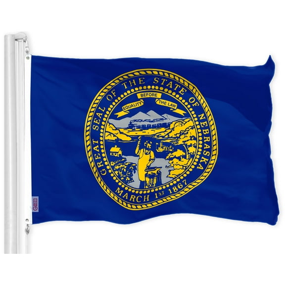 G128 Nebraska NE State Flag | 3x5 Ft | LiteWeave Pro Series Printed 150D Polyester | Indoor/Outdoor, Vibrant Colors, Brass Grommets, Thicker and More Durable Than 100D 75D Polyester