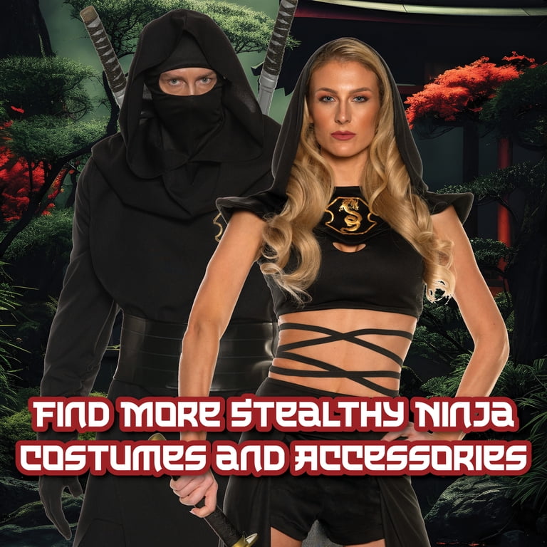 UNDERWRAPS Men's Ninja Backpack Set - Faux Weapons Toy Set, Ninja
