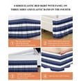 thumbnail image 6 of Navy Blue White Striped Wrap Around Bed Skirts for Queen Bed 16" Drop, Bed Skirt with Adjustable Elastic Belt Dust Ruffle Bed Valance for Bedroom Hotel Luxury Farmhouse Stripes Bed Frame Cover, 6 of 7