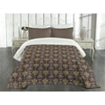thumbnail image 3 of Ambesonne East Quilted Bedspread Set 3 Pcs, Oriental Pattern, Queen Size, Yellow Purple, 3 of 5