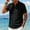 Black, variant on Josdec Men's Casual Linen Blend Polo Shirt Half-Zip Short Sleeve Business and Daily Tops for Summer Sizes S-XXL