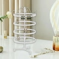thumbnail image 5 of Earring Holders Organizer, Jewelry Display Stand, 4 Tiers Rotating Earring Storage Rack with Metal Necklace and Ring Holders, Desktop Jewelry Tree for Earrings and Necklaces, 5 of 7