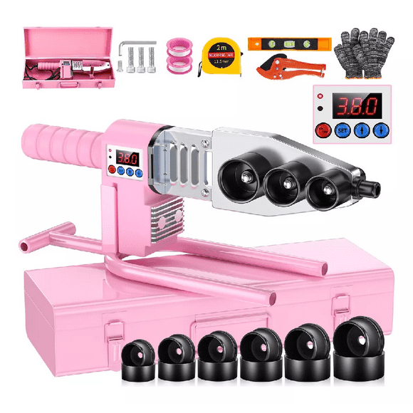 Termofusor Kit 1500w 0-380°c Digital Pantalla 6dados+tijeras Rosa