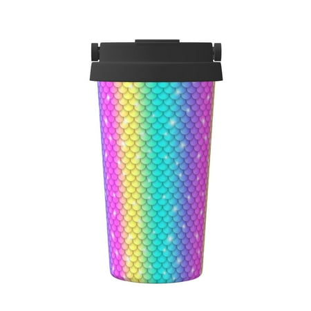 

Vsdgher Rainbow Scales2 Coffee Mug Pobtable To Stainless Steel Coffee Tumbler Coffee Cups with Lids Thermos for Hot and Cold Drink