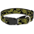 thumbnail image 1 of Buckle-Down Martingale Dog Collar - Paisley Stars Black Purple White - 1" Wide - Fits 15-26" Neck Size - Large, 1 of 1