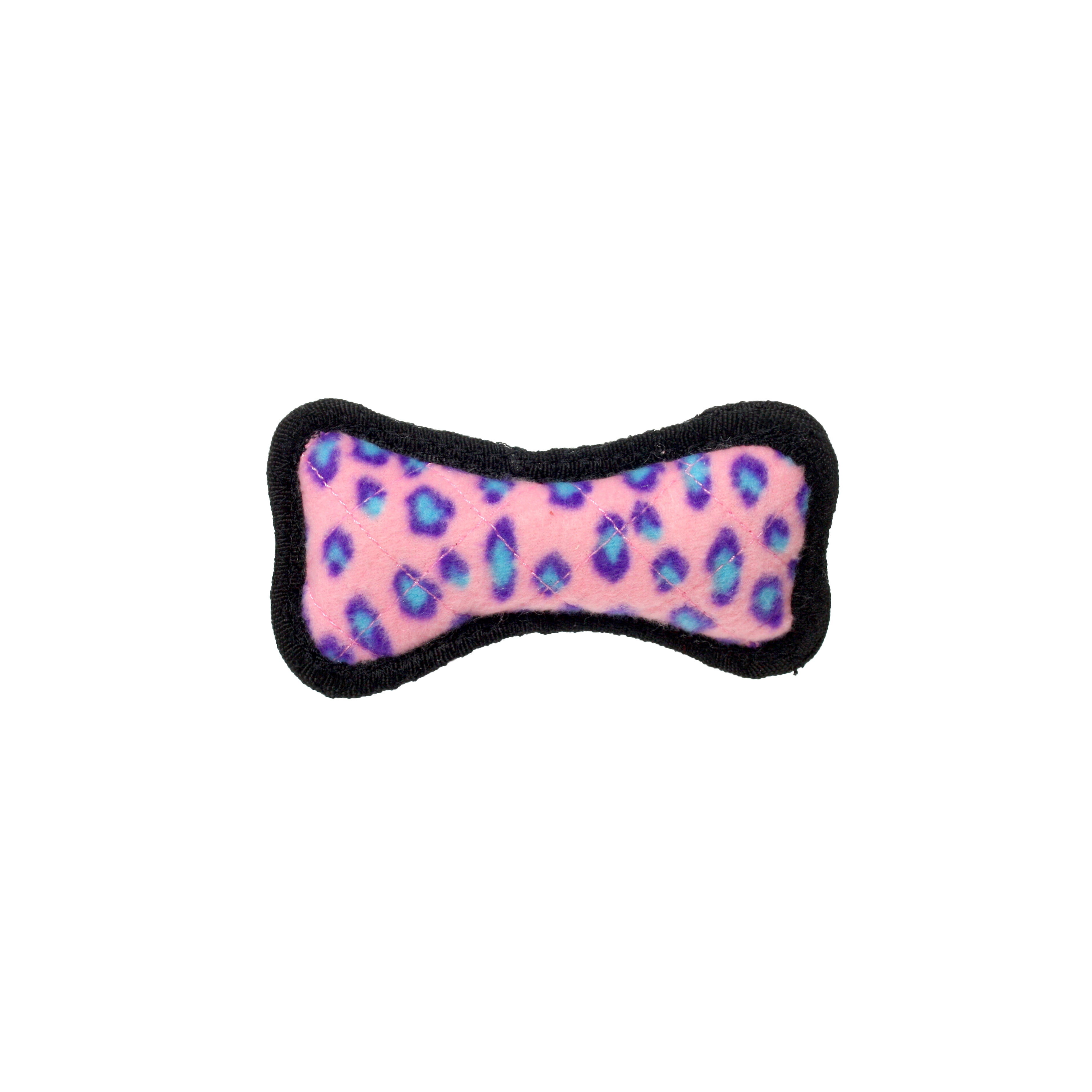 TUFFY® Jr Bone Pink Leopard, 2-Pack, Durable Plush Squeaky Dog Toys