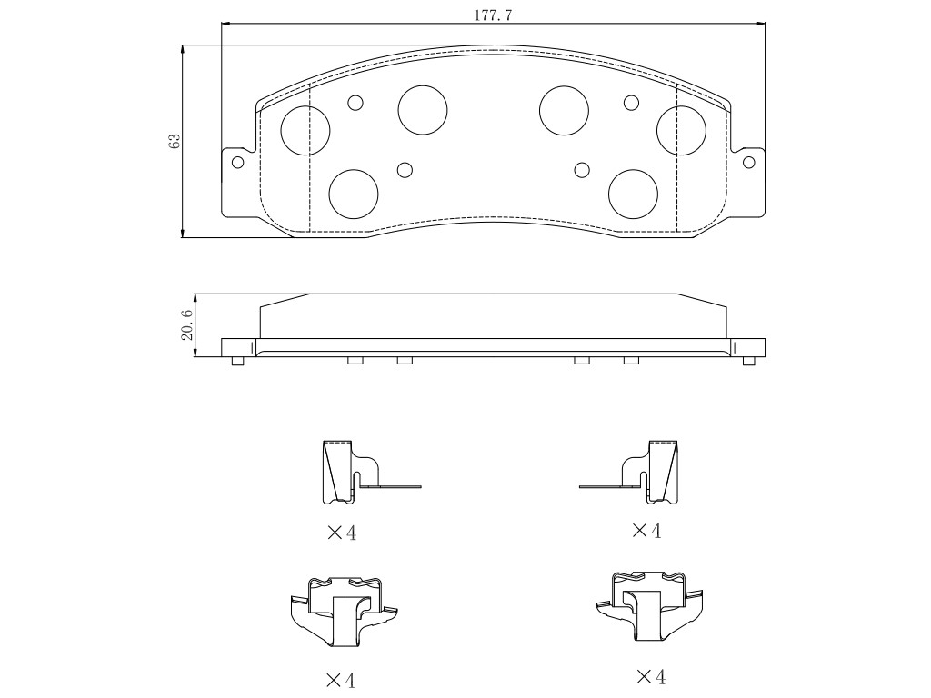 Ultra HC 1000 Brake Pad Set, Front HC10.1333.0.F, Ford F-250 Super Duty 2011-2008