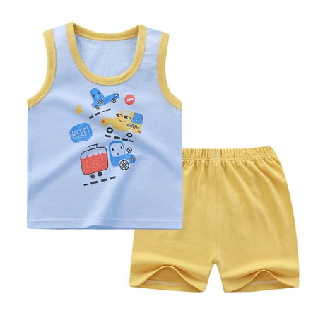 

Summer Kids Baby Boys Girls Sleeveless Top+Shorts Casual Wear Outfits Set For 18-24 Months