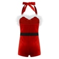 thumbnail image 5 of iiniim Kids Girls Christmas Dance Ballet Dance Shorty Biketard Xmas Party Santa Claus Dress Up Red 8, 5 of 7