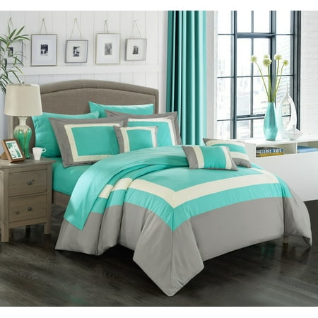 chic home 10piece darren completepieced color block