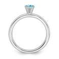 thumbnail image 2 of 925 Sterling Silver Stackable Expressions High 4mm Round Blue Topaz Ring Size: 10; for Adults and Teens; for Women and Men, 2 of 5
