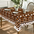 thumbnail image 2 of Fall Tablecloth 60x104 Inch Rectangular, Thanksgiving Autumn Harvest Orange Black Buffalo Plaid White Pumpkins Table Cover for Party Picnic Dinner Decor, 2 of 6