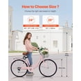 thumbnail image 3 of Pink 26 Inch 7 Speed Cruiser Bike with Large Basket Rear Rack Adjustable Seat for Cycling Exercise Shopping, 3 of 6