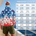 thumbnail image 6 of SEANATIVE Men's Fishing Hoodie UV Protection Hooded Top USA Flag Theme Long Sleeve Sun Block Top with Mesh Mask Fishing Clothes Patriotic Sun Shirt for Men, XL, Star Red White Blue, 6 of 7
