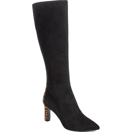

Alfani Womens TadashiCH Suede Cheetah Knee-High Boots Black 6.5 Medium (B M)
