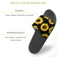 thumbnail image 3 of GZHJMY Stylish Slides for Women Men, Sunflower on Black Background Soft Flexible Slip-on Sandals Slippers, 3 of 7