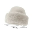thumbnail image 3 of Faux Fur Hat for Women Girls Russian Style Furry Winter Bucket Hats Fuzzy Warm Ski Snow Hat, 3 of 3