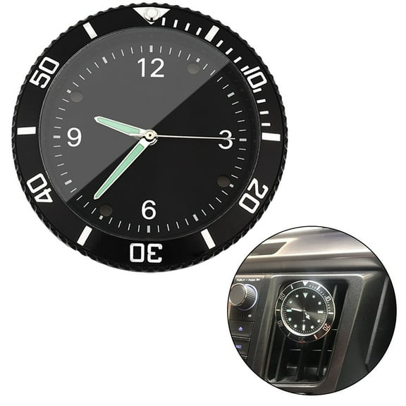 BAGUER Greendashboard Luminous Car Clock Vehicle Electronic Watches Decoration Universal Car Quartz Clock 42mm Car Interior Accessories Black