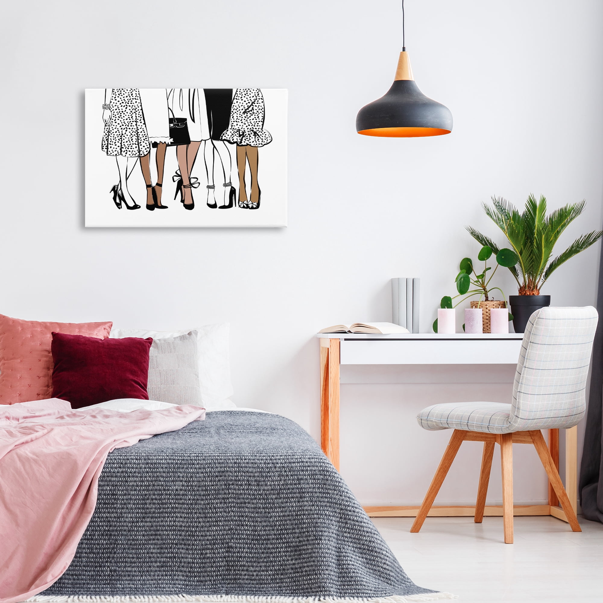 Stupell Industries Trendy Fashion Girlfriends People Painting Wrapped Canvas Art Print Wall Art, 30 x 20