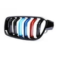 thumbnail image 4 of Grille Dual Slat M Color For BMW F30 320i 328i 335i Shiny Black Front Bumper, 4 of 5