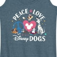 thumbnail image 3 of Disney Classics - Cats & Dogs - Peace Love Disney Dogs - Women's Racerback Tank Top, 3 of 5
