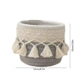 thumbnail image 3 of yulier Boho Woven Cotton Rope Storage Basket with Tassels, Small Round Organizer Bin for Bathroom Desk Cosmetics, Macrame Makeup Brush Holder, 4.7"x3.9"x3.9", 3 of 7