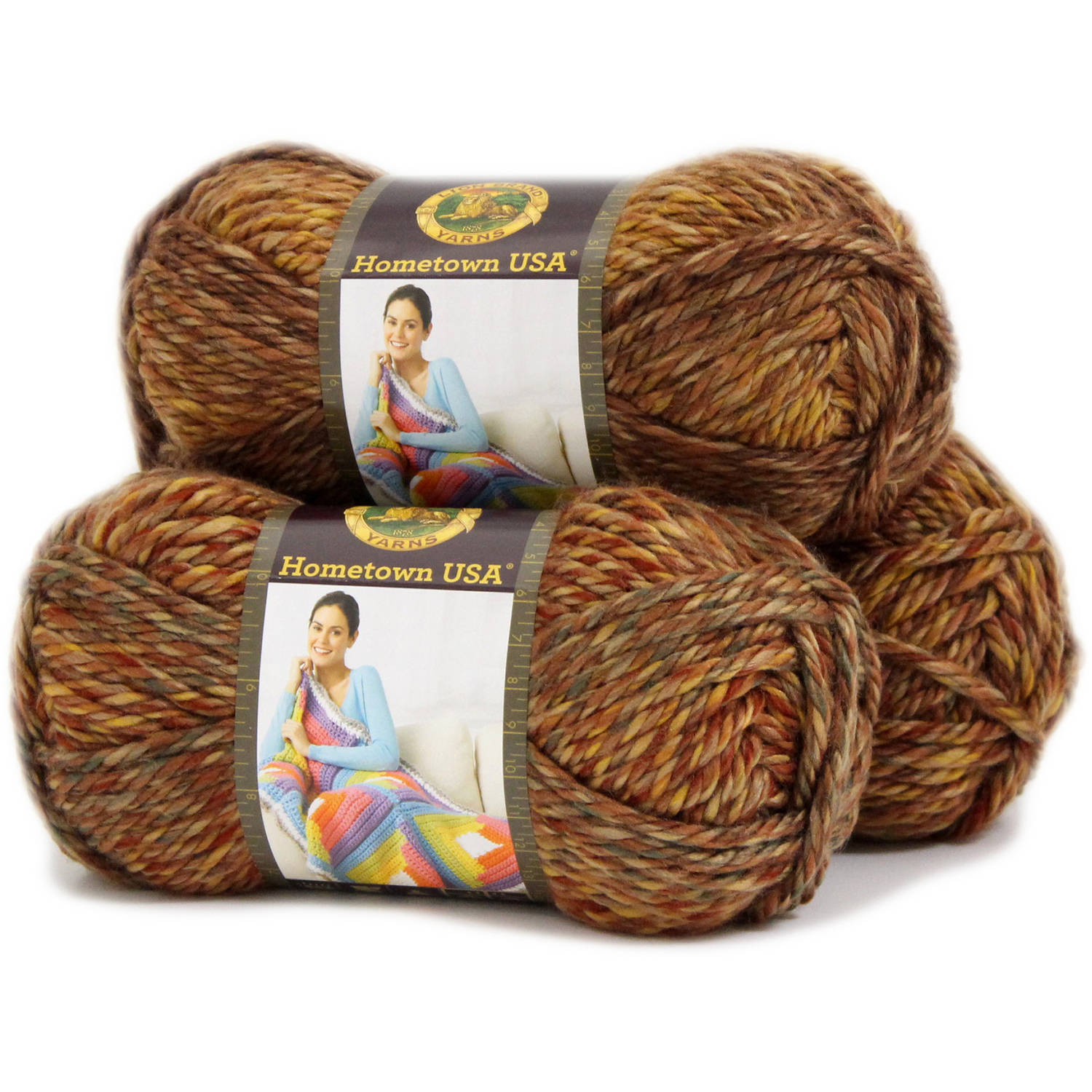 Lion Brand Yarn Hometown USA Acrylic Yarn, 3Pack