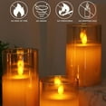 thumbnail image 2 of USB Rechargeable LED Candles, Glass LED Candle, Flameless Candles, Glass Battery Operated Candles, With Realistic Flickering Flames 7.5 * 12.5CM, Warm Color, 2 of 6