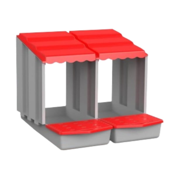 Caja para gallinas ponedoras, fácil de limpiar, ideal para granjas avícolas. rojo