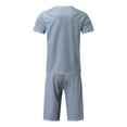thumbnail image 4 of Akiihool Mens Short Outfits Men 2 Piece Set Casual Short Sleeve Shirt and Short Beach Set (Grey,XL), 4 of 5