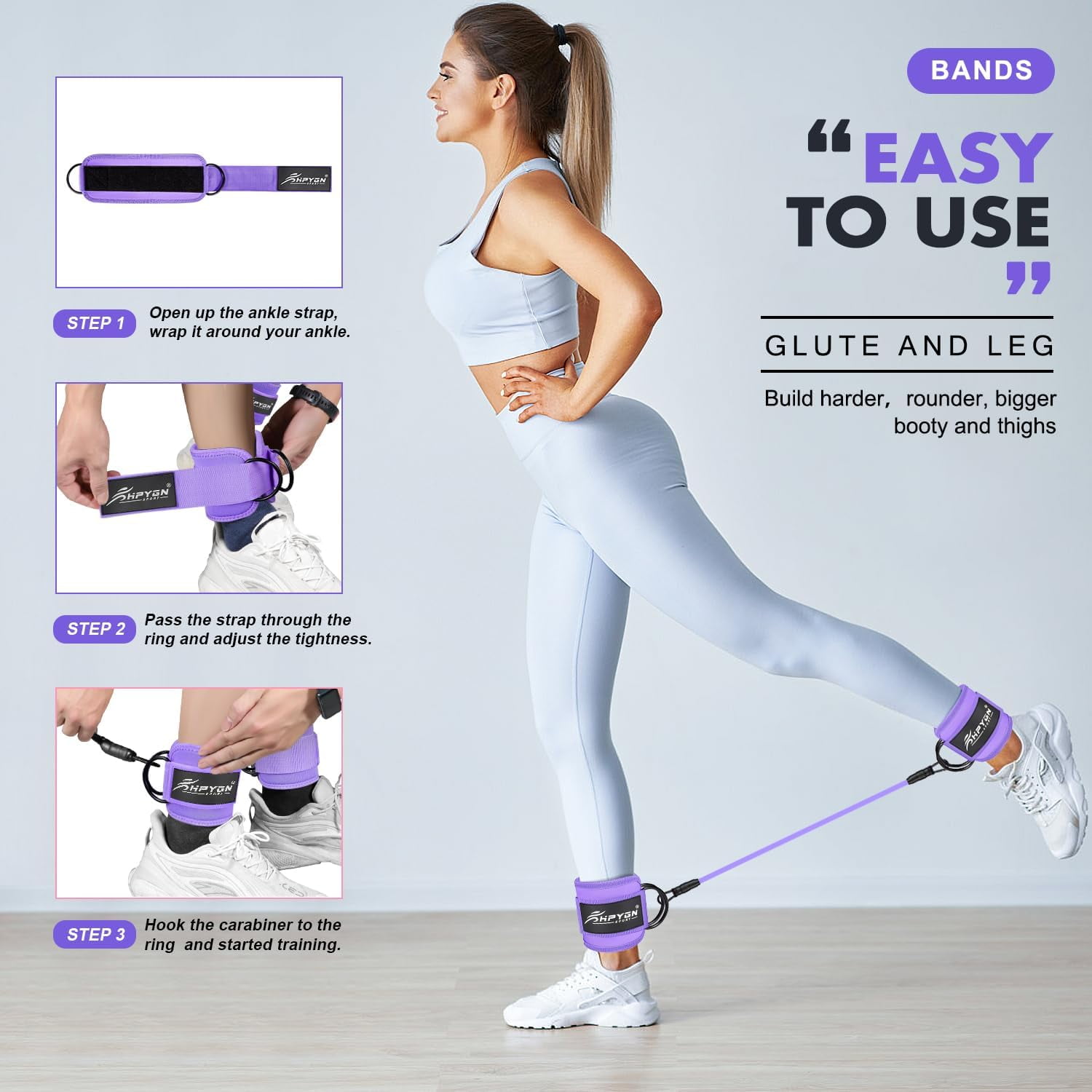 HPYGN Ankle Resistance Bands, Ankle Bands for Working Out with