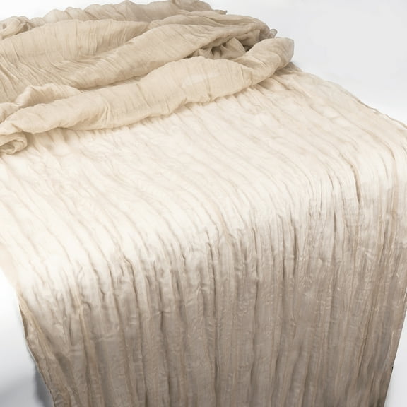 Motoforti Bohemia Rustic Cheese Cloth Table Runner for Wedding Easter Decoration 118.11"x 35.43" Beige