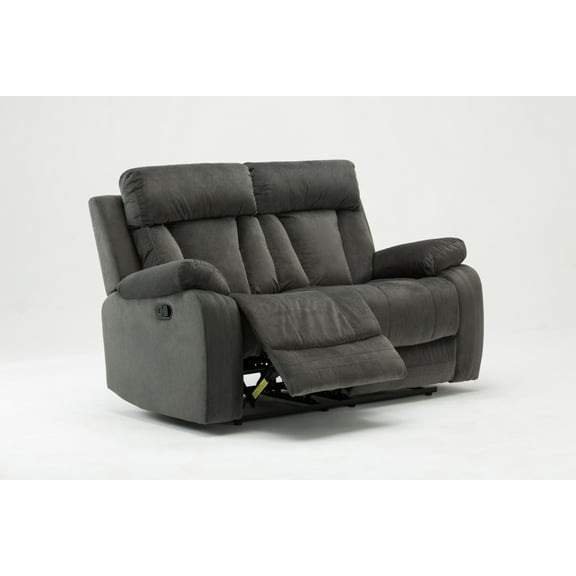 40" Modern Grey Fabric Loveseat