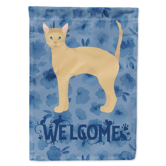 Carolines Treasures CK4893CHF German Rex 2 Cat Welcome Flag Canvas House Size Large multicolor