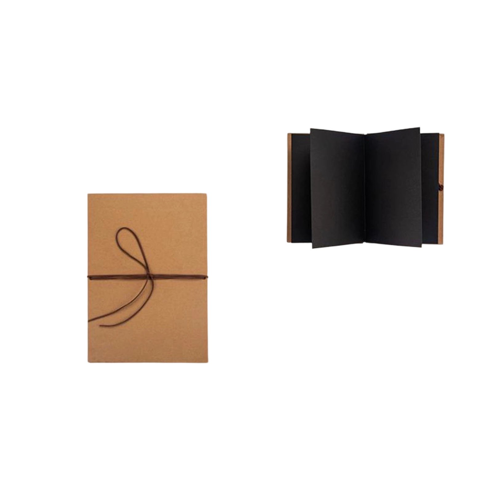 Accordion-Folding Scrapbook Photo Album – DIY Black Cardstock Memory Book with Sticker Accessories Stackable Design for Wedding Anniversary & Daily Memories