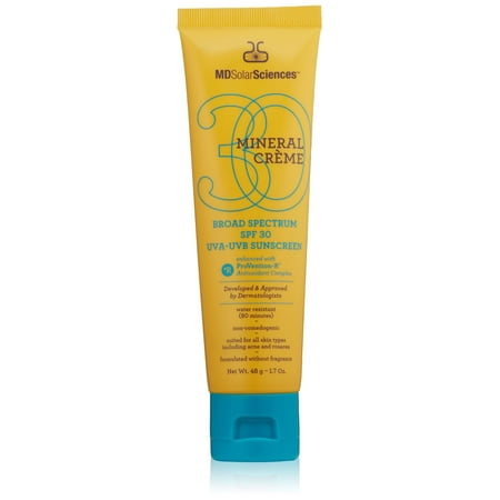 MD Solar Sciences Mineral Creme Sunscreen SPF 30, Broad Spectrum UVA-UV, 1.7 oz - 1 Count
