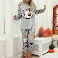 thumbnail image 2 of Womens Pajama Set Halloween Two Piece Pumpkin Ghost Print Raglan Stripe Jogger Pants Sets Sleepwear for Women, 2 of 7