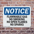 thumbnail image 4 of (2 Pack) Flammable Gas No Smoking No Open Flames No Sparks OSHA Notice Sign 10 Inch X 7 Inch Indoor / Outdoor Rust-Free Aluminum Metal Signs for Workplace, Workshop, and Construction Site, 4 of 8