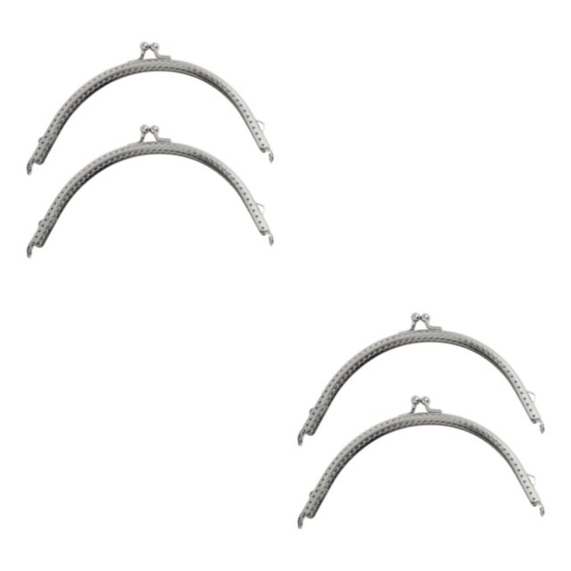 Decodeary 2x Creativity Metal Frame Kiss Clasp Lock Easy To Metal Purse Frame silver 15.2CM 2Set