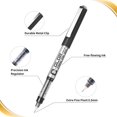 thumbnail image 3 of SHIYOU-Stylo à Bille Roulante à Encre Liquide, Pointe d'Aiguille Extra Fine 0,5mm, Lot de 6 Stylo à Bille Roulante Noirs Séchage Rapide, Écriture Fluide pour Journaling, Prise de Notes, Fournitures de Bureau et Scolaires, 3 of 4