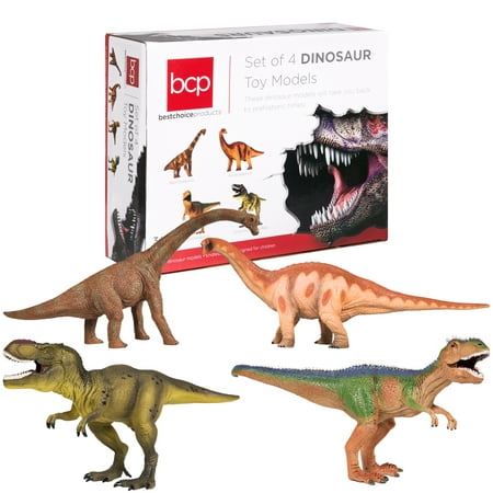 Best Choice Products 13 Realistic Dinosaur Action Figures Pack of 4 Jumbo Plastic Assorted Dinosaur (Best Realistic Texture Pack)