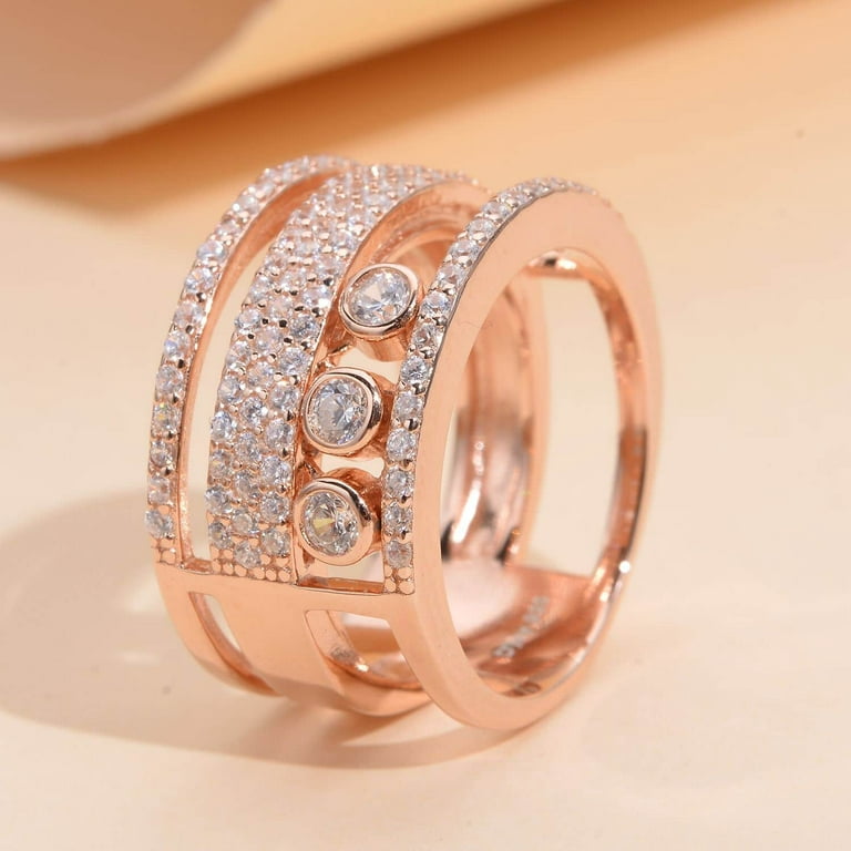 14k Rose Gold Ribbon Ring with Cubic Zirconia Size 5.25 – JT Jewelry Shop
