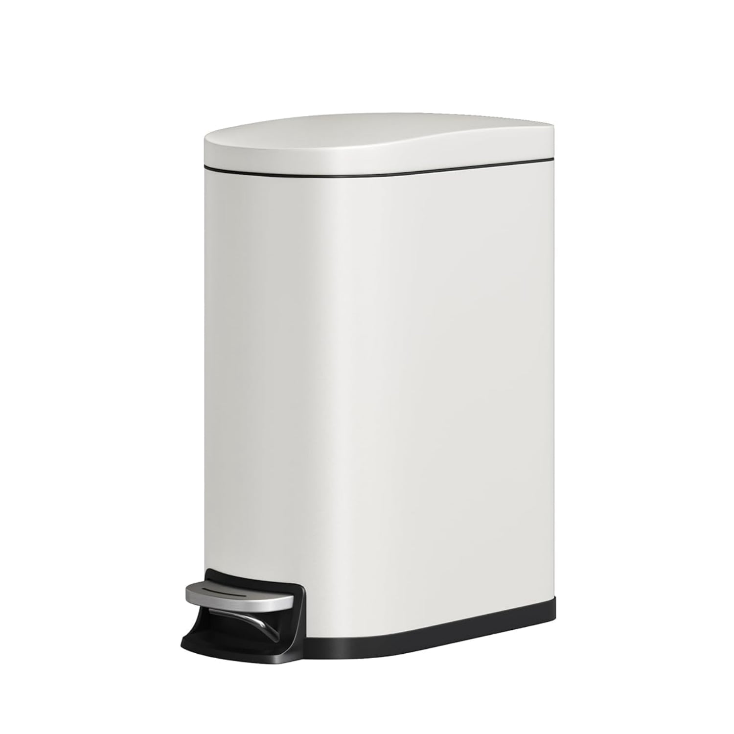 Garvee 13.2 Gallon Metal Kitchen Trash Can with Soft Close Lid, Slim Rustproof, Inner Bucket, White