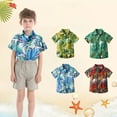thumbnail image 4 of Gubotare Button Down Shirt for Boys Little & Big Boy's Button Down Hawaiian Shirts Short Sleeve Cool Cartoon Print Tops T-Shirt for Kids (Sky Blue,Size 4-5 Years), 4 of 4